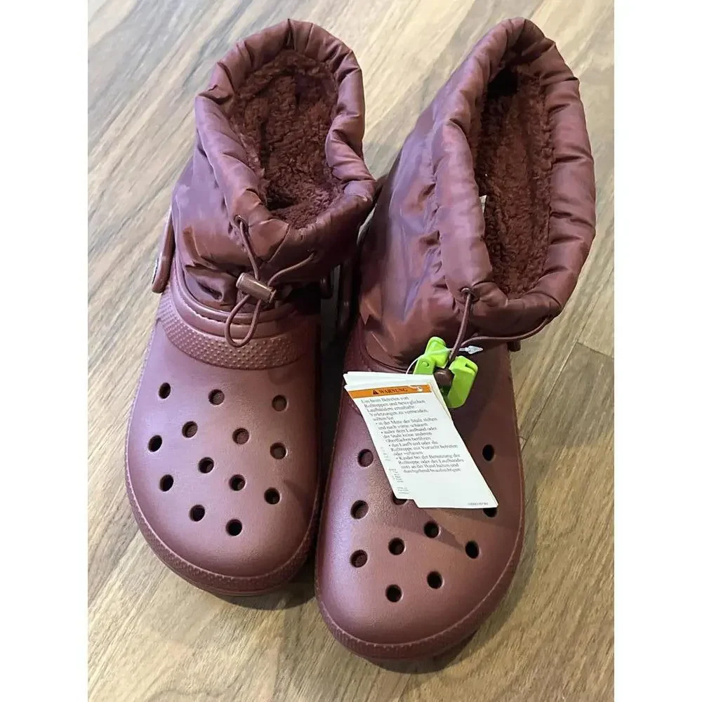 Crocs Men's and Women's Classic Lined Neo Puff Boot Garnet UNISEX